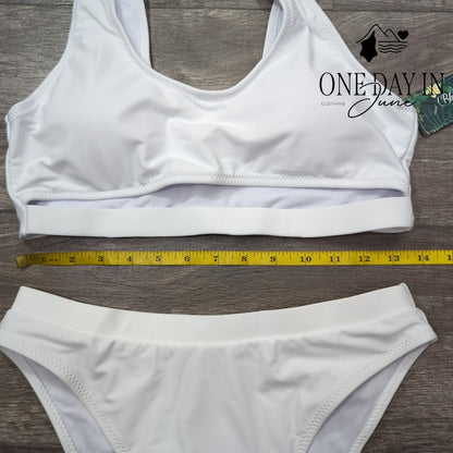 Blooming Jelly Crop High Cut Bikini Swimsuit Size L