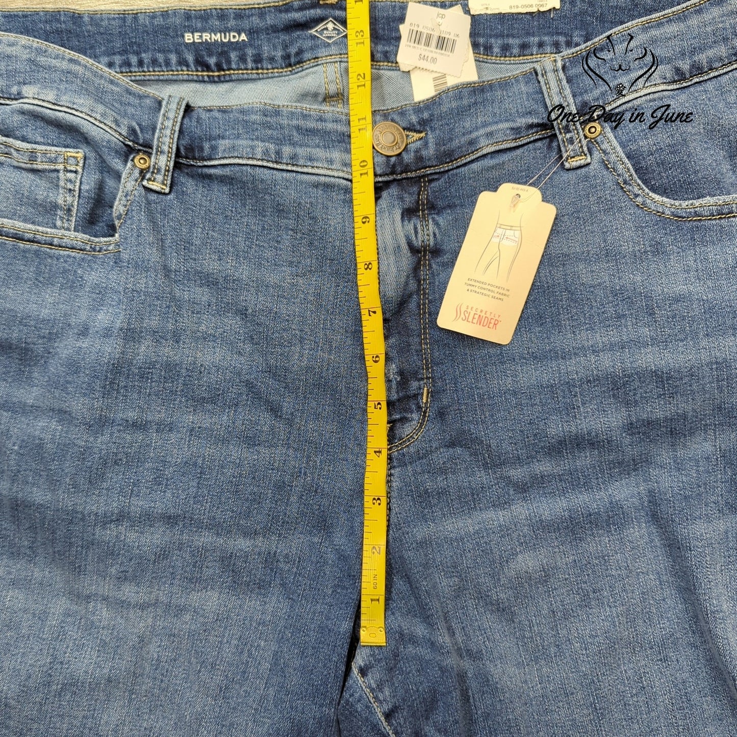 St. John's Bay Plus Size Bermuda Denim Shorts Size 24W