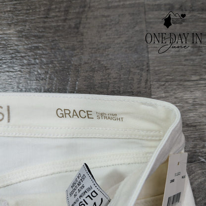 DL1961 Grace High Rise Straight Jeans Milk White 4-Way Stretch NWT Size 2 (26)