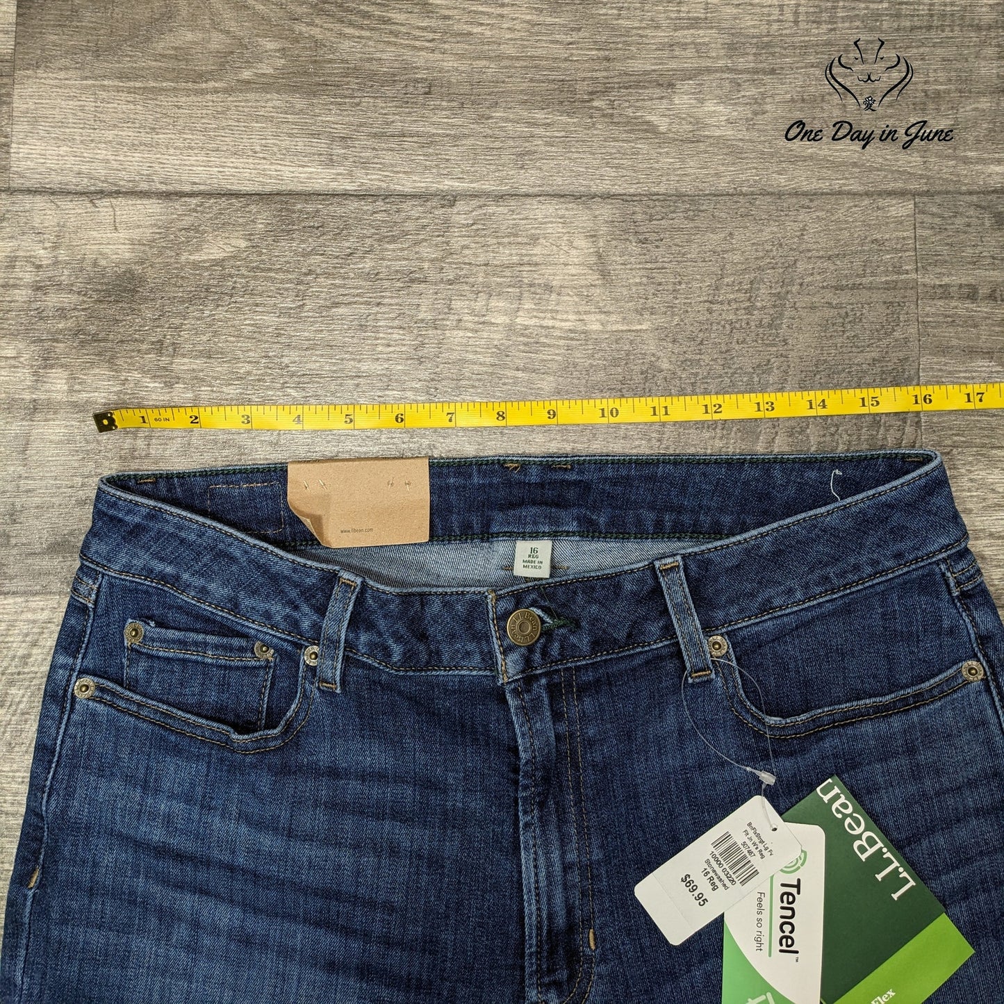 L.L.Bean Stonewashed Favorite Fit Straight Leg Jeans Size 16