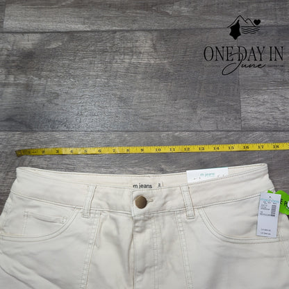 m jeans by Maurices Ankle Slim Straight Jeans White Raw Hem NWT Size 16