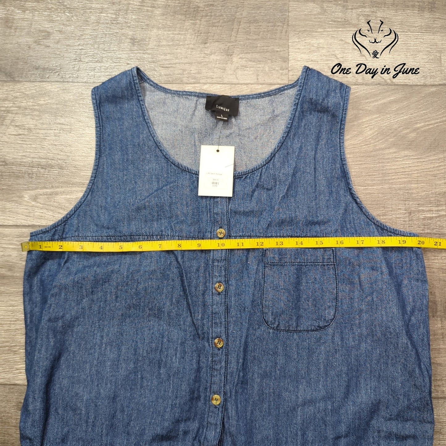 Lumiere Sleeveless Denim Romper Size L