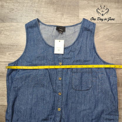 Lumiere Sleeveless Denim Romper Size L