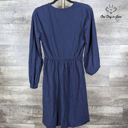 Amzbrly Cross Front V Neck Long Sleeve Mini Dress Size XL