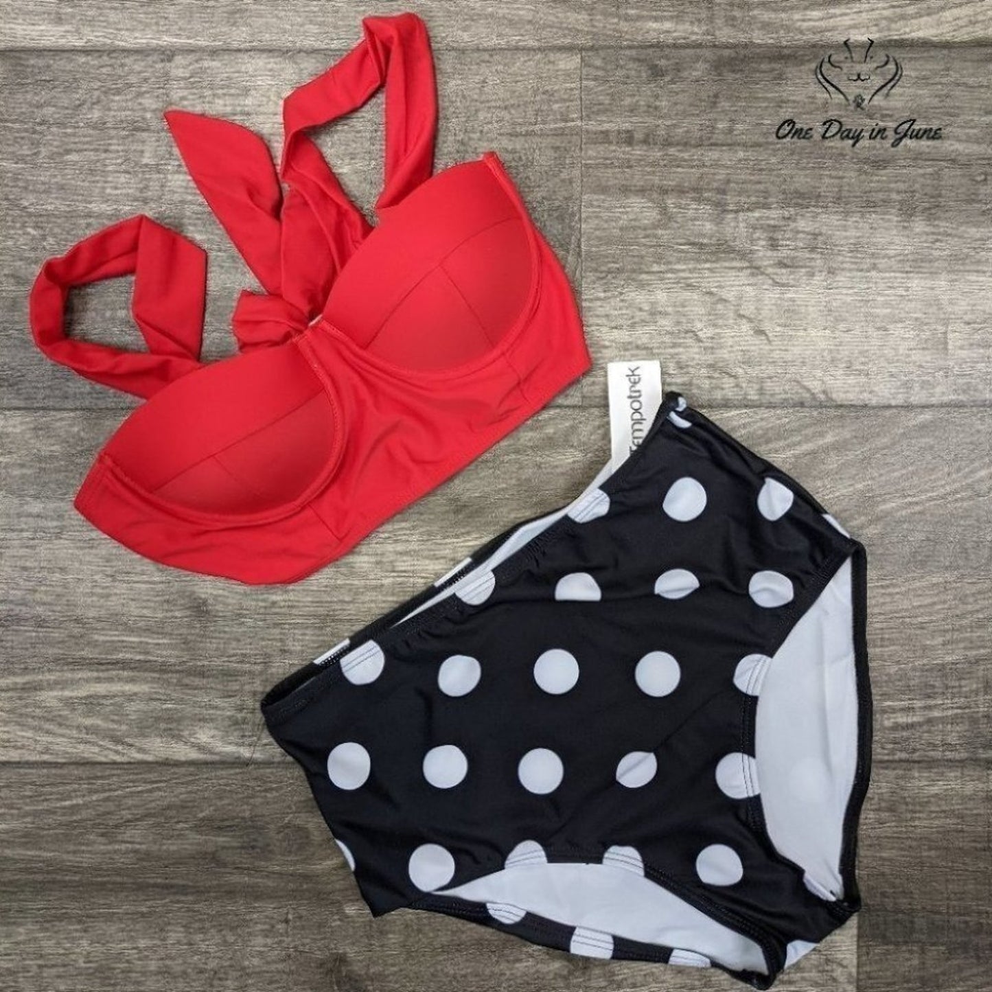 Tempotrek High Waist Polka Dot Bikini Swimsuit Size S