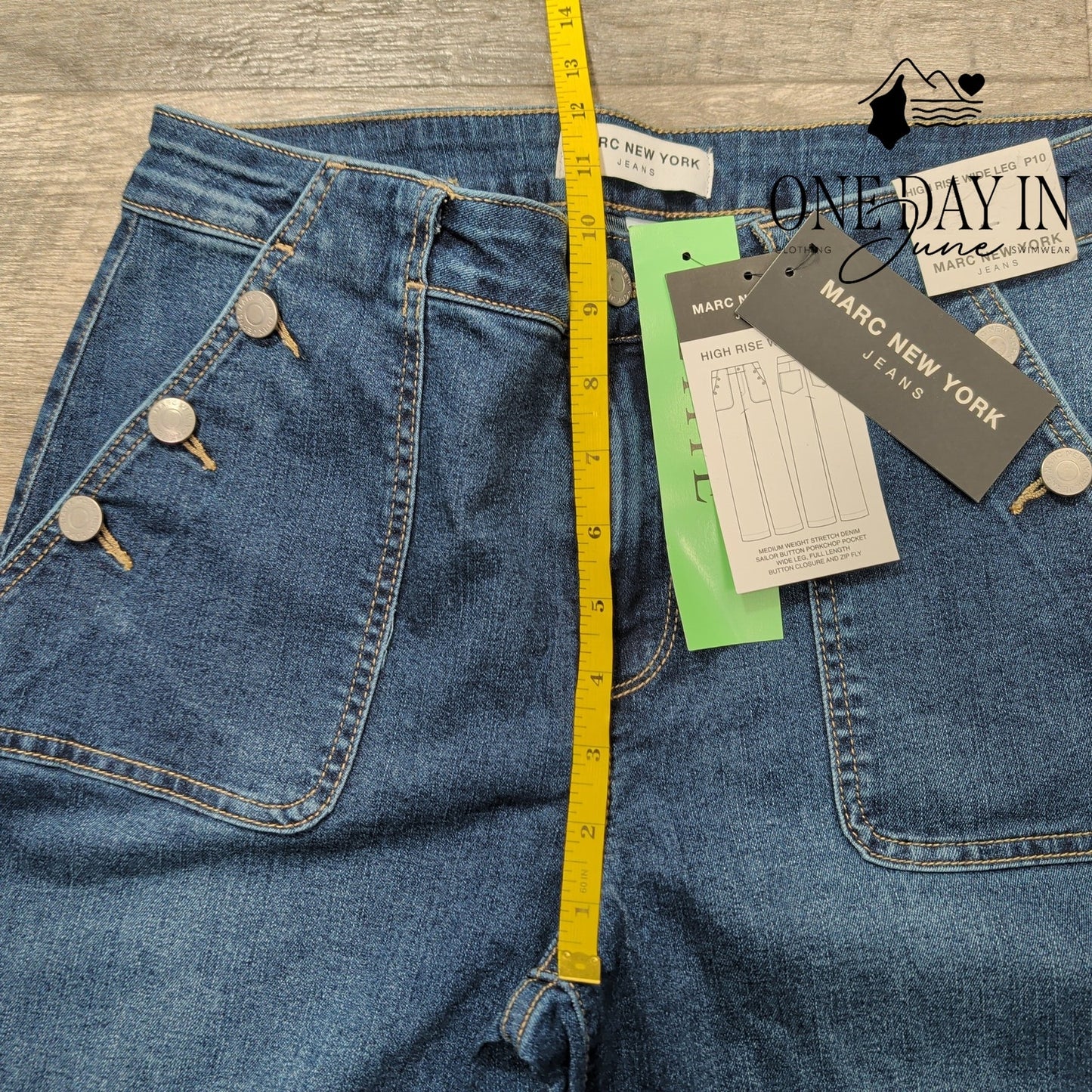 Marc New York Petite High Rise Wide Leg Crop Jeans Size 10P