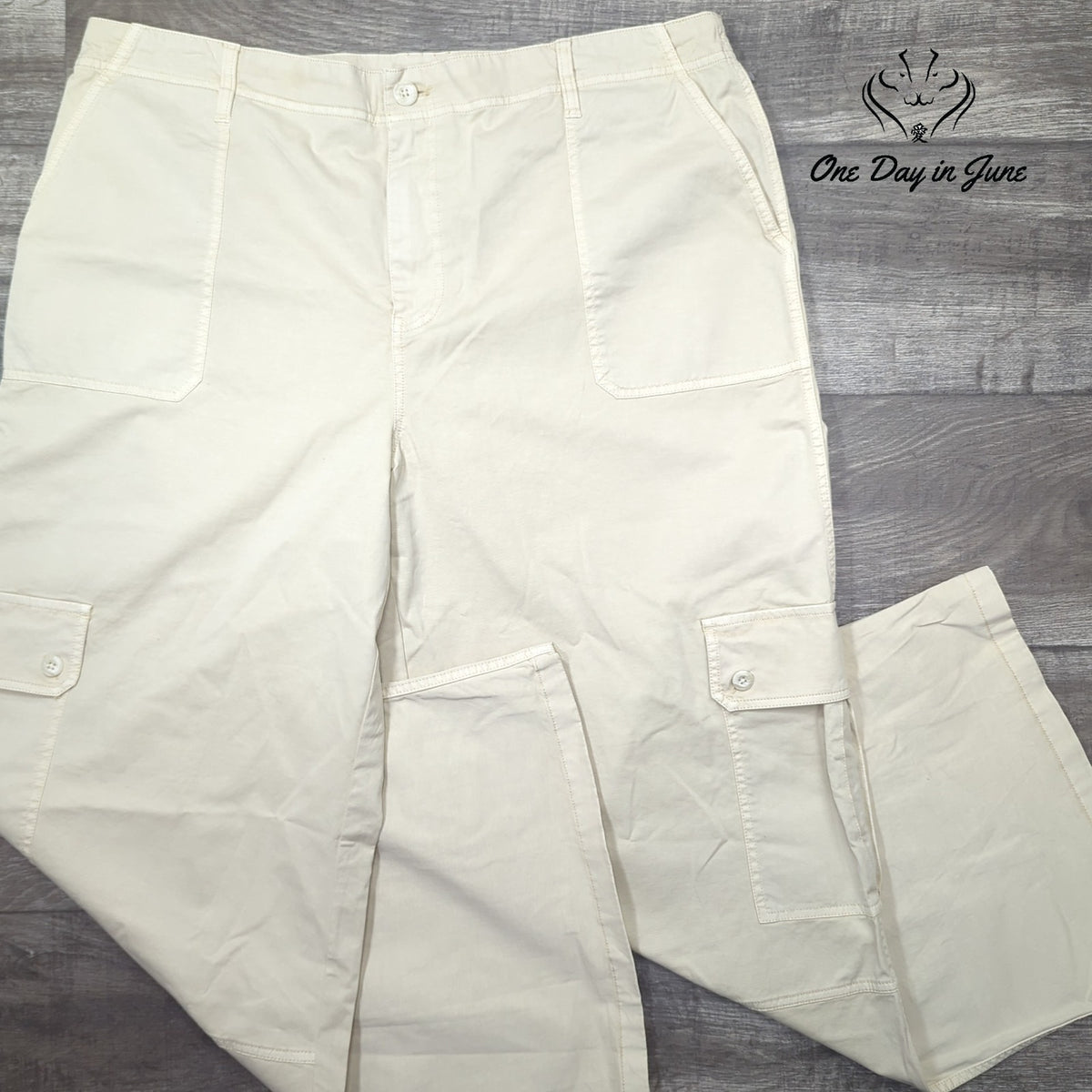 BP Plus Size Wide Leg Cargo Pants Tan Utility Pockets Size 20