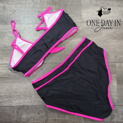 Blooming Jelly High Waist Tie Knot Bikini Size L