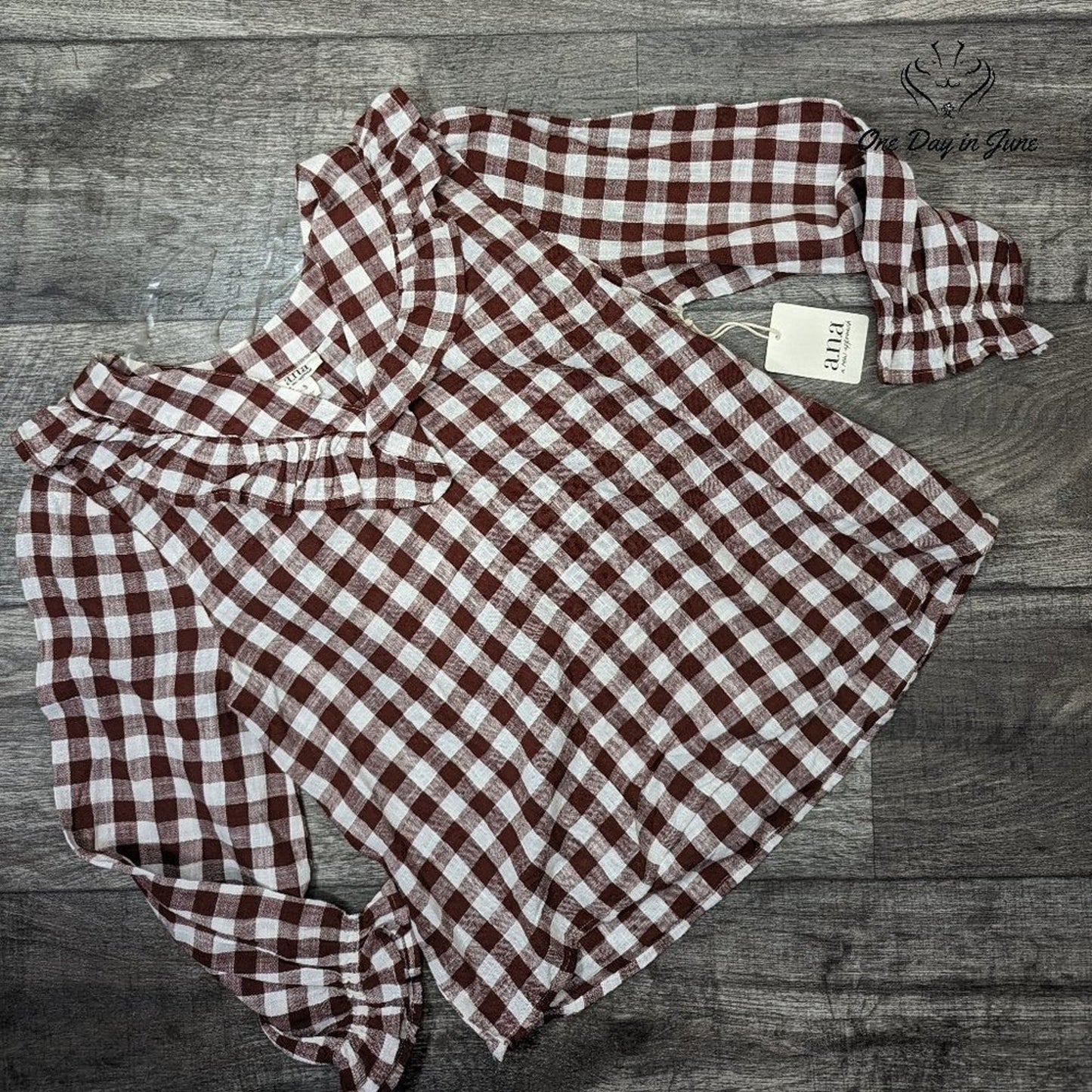 A.n.a Ruffle Collar Long Sleeve Top Size S
