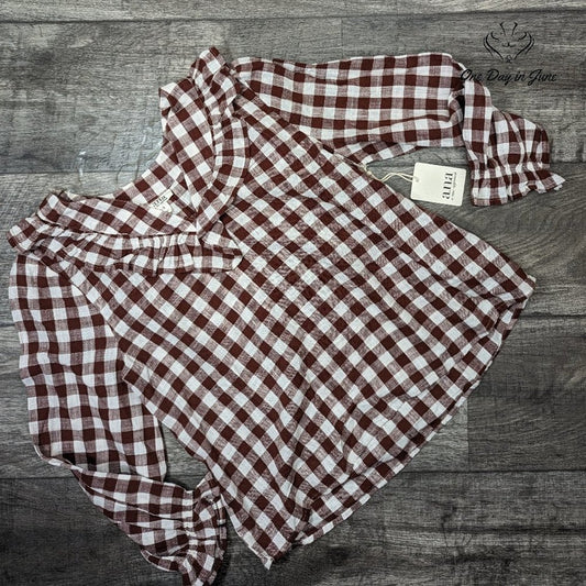 A.n.a Ruffle Collar Long Sleeve Top Size S