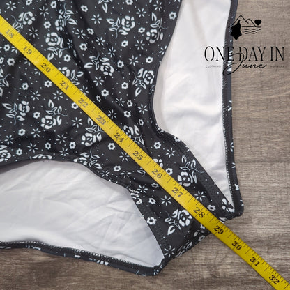 CharmLeaks Floral Cage Back One Piece Swimsuit Size XL