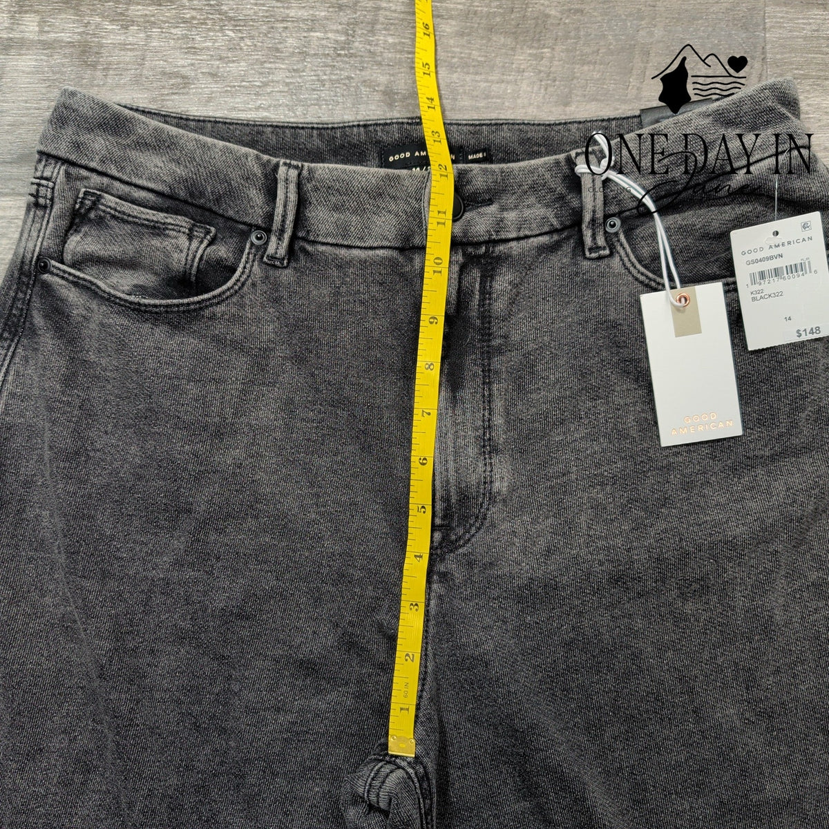 Good American Jeanius Good Skate Wide Leg Jeans Black322 NWT Size 14