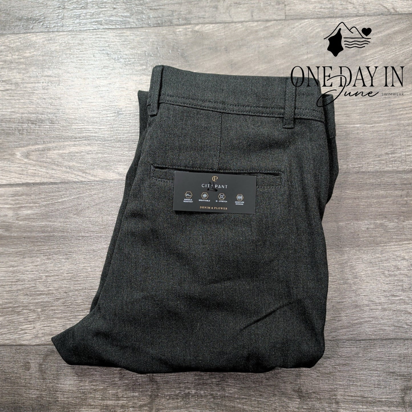 Denim & Flower City Pant Gray Bi Stretch Dress Trouser Pants NWT Size 32