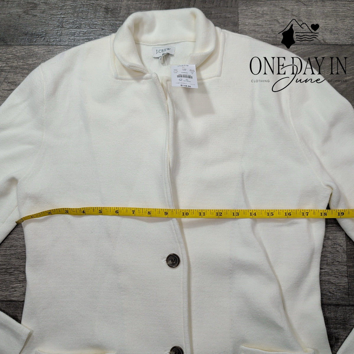 J.Crew Sweater Blazer 2 Button Knit Jacket Ivory NWT G9309 Size M