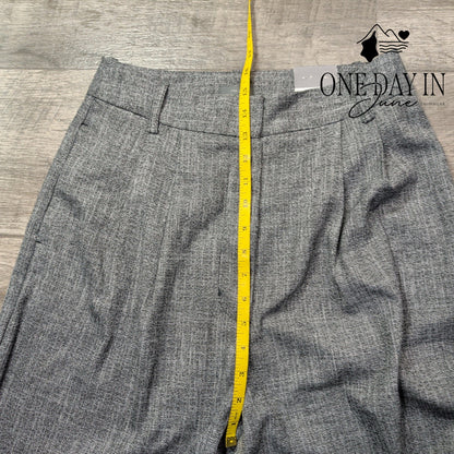Worthington High Rise Wide Leg Faux Linen Trouser Pants Black NWT Size 6