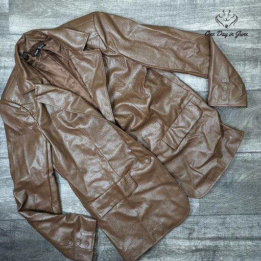 Shein Faux Leather Jacket Size 6