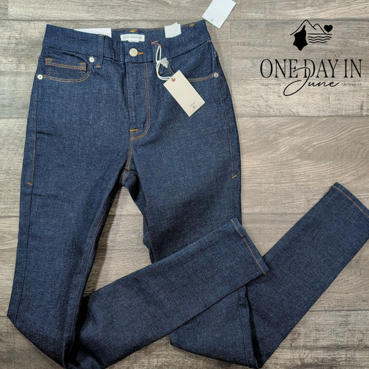 Good American Good Legs Long Skinny Jeans Dark Blue Inseam NWT Size 6