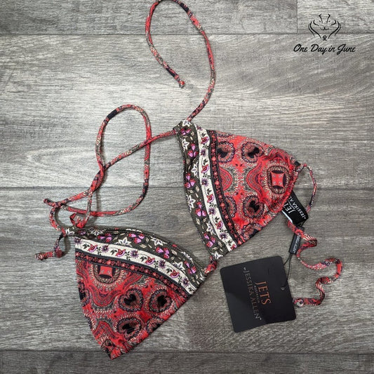 Jets by Jessica Allen Arabian Spice Triangle Bikini Top Size 8 (AU 12)