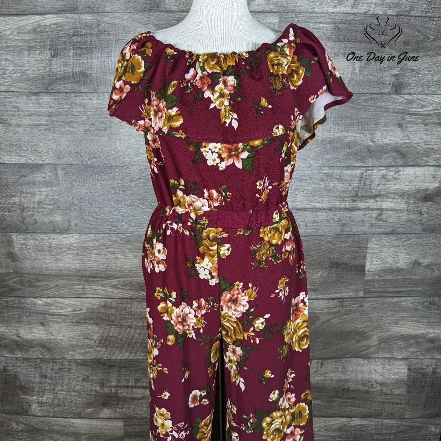 Altar'd State Off Shoulder Floral Jumpsuit Size M