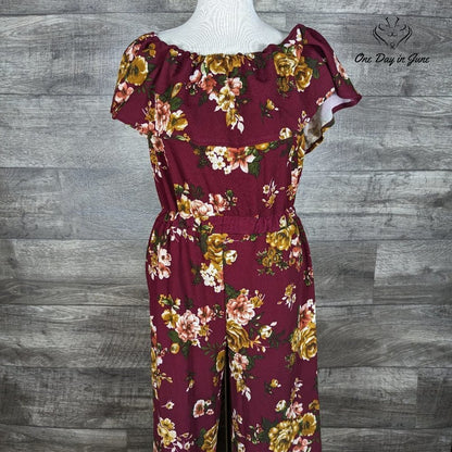 Altar'd State Off Shoulder Floral Jumpsuit Size M