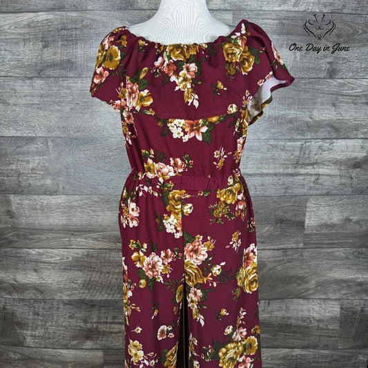 Altar'd State Off Shoulder Floral Jumpsuit Size M