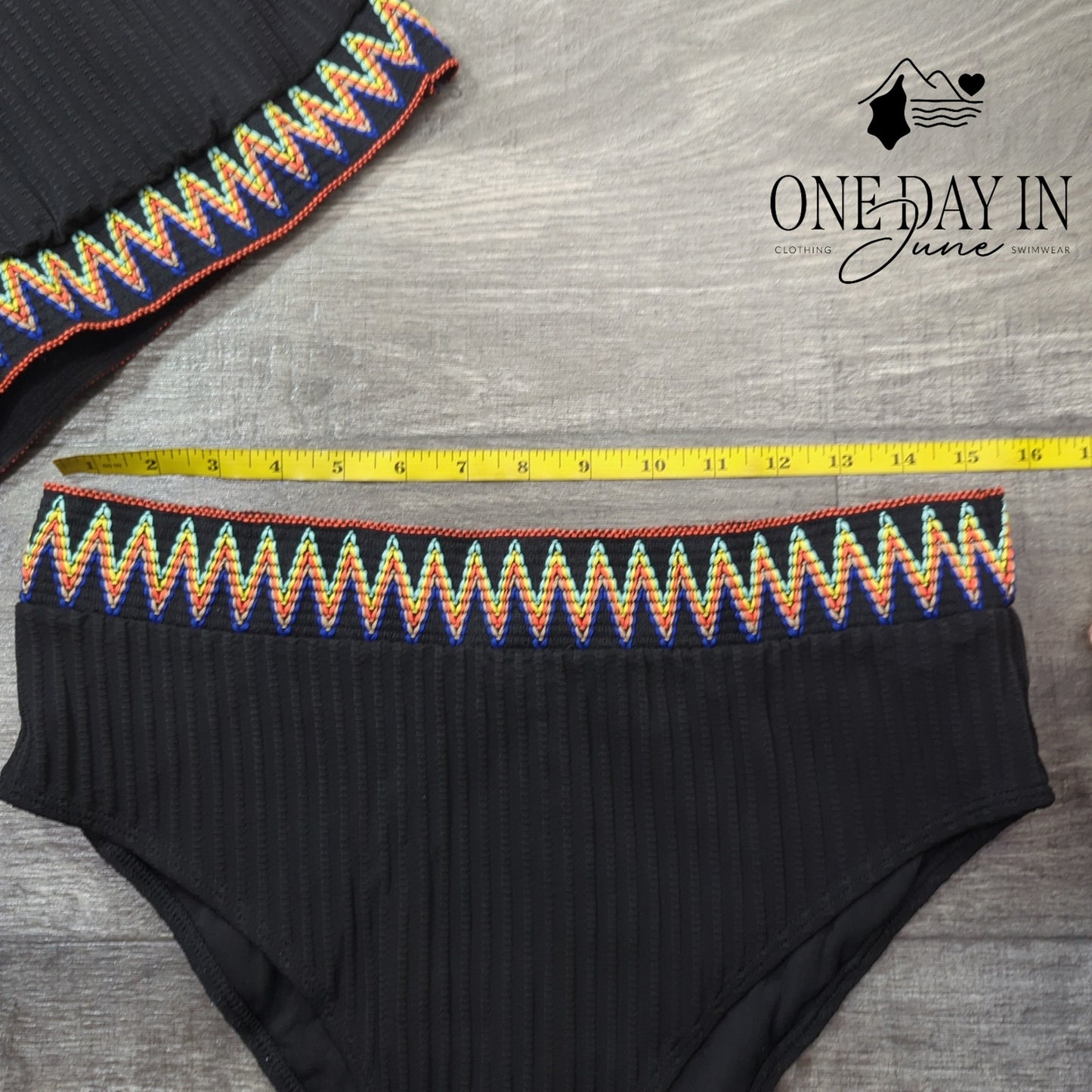 Zuobango Textured High Waist Crop Bikini Size 2XL