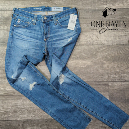 AG Adriano Goldschmied The Legging Ankle Distressed Skinny Jeans NWT Size 4
