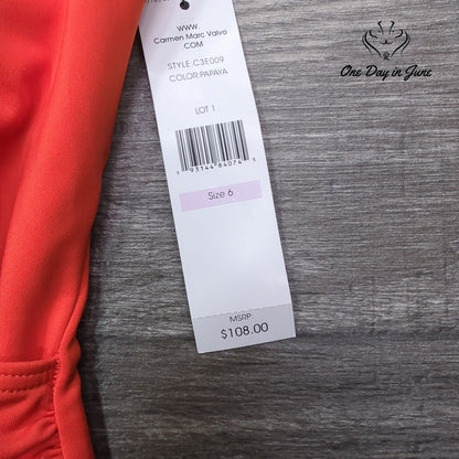 Carmen Marc Valvo Cross Front V Neck One Piece Size 6