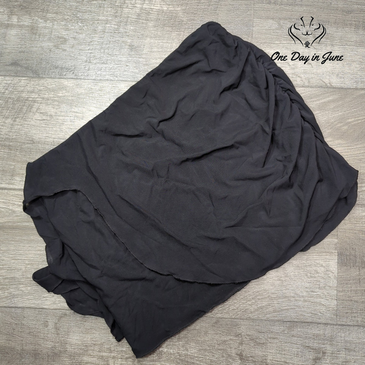 Good American Mesh Side Tie Mini Skirt Black Sheer Ruched Size XL