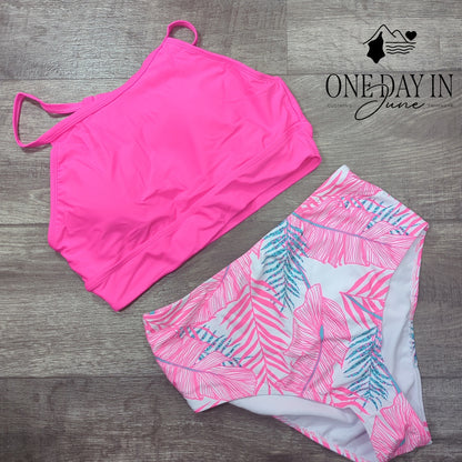 CharmLeaks High Neck Crop Bikini Swimsuit Size L