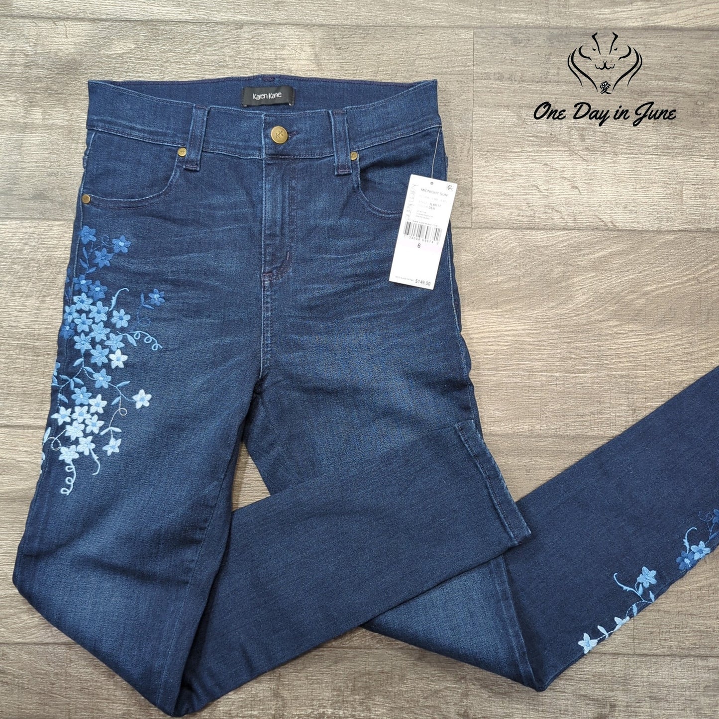 Karen Kane Embroidered Ankle Jeans Size 6