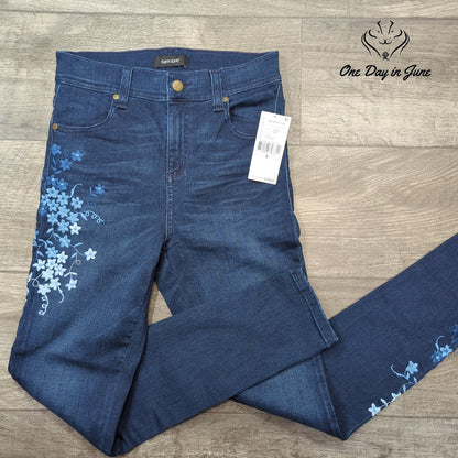 Karen Kane Embroidered Ankle Jeans Size 6