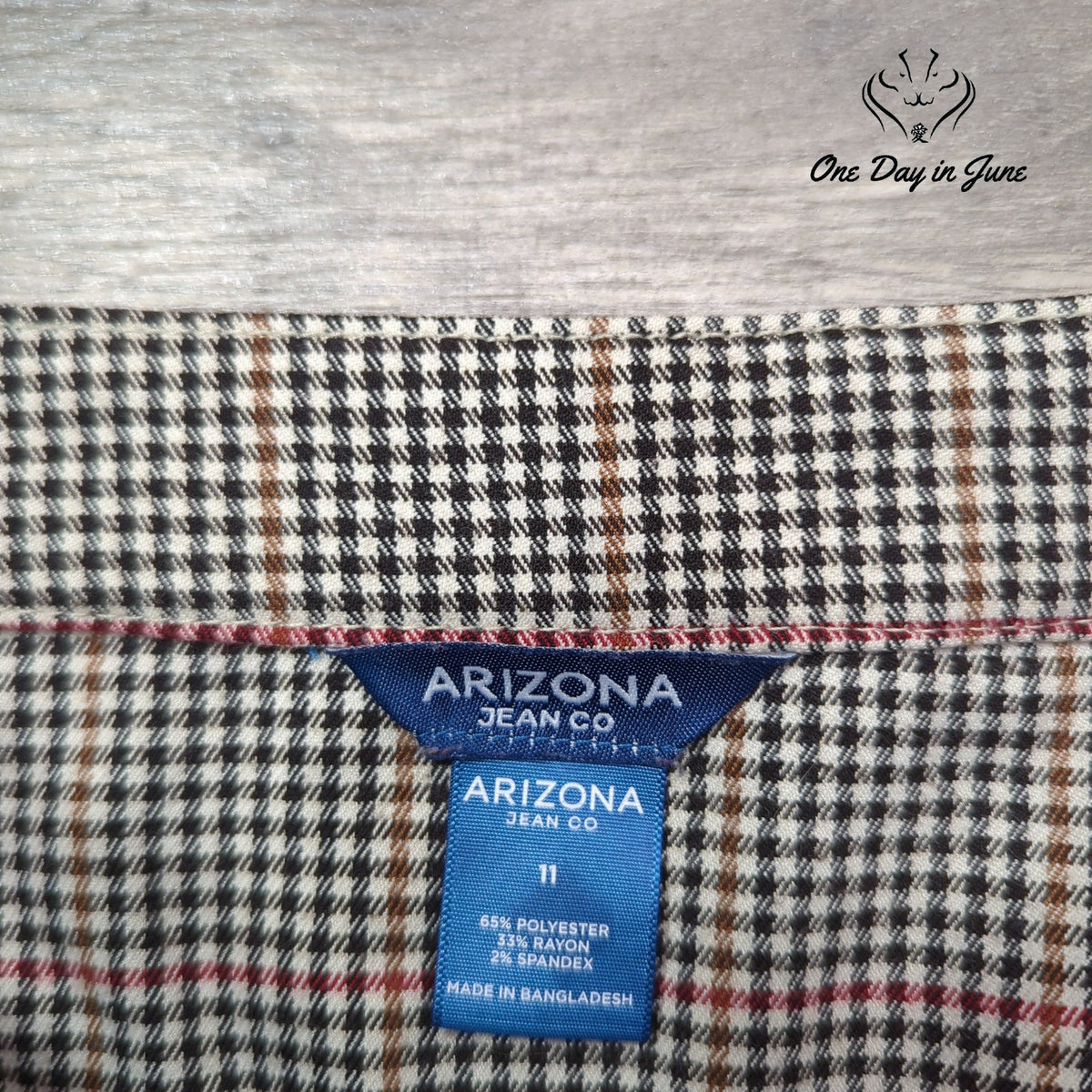 Arizona Jean Co. Plaid Zip Front Mini Skirt Houndstooth Y2K Juniors Size 11