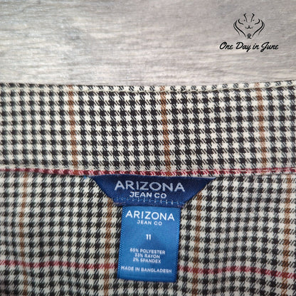 Arizona Jean Co. Plaid Zip Front Mini Skirt Houndstooth Y2K Juniors Size 11