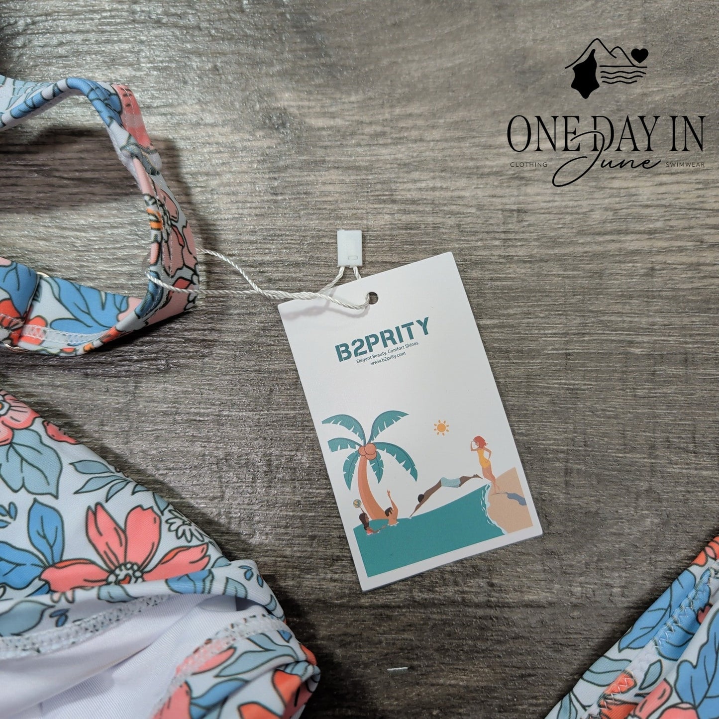 B2Prity Floral Skirted Tankini Swimsuit Size M