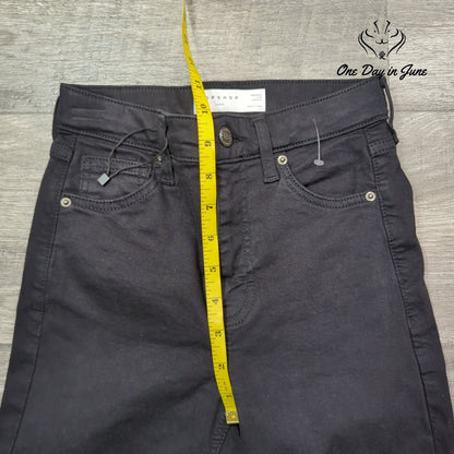 Topshop Jamie High Rise Distressed Skinny Jeans Black NWT Size 25 (0)
