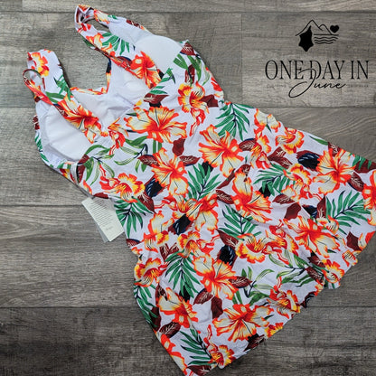 Grace Karin Tropical Swimdress One Piece Swimsuit Size L