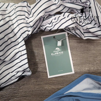 Eomenie Ruffle Shoulder Twist Back Bikini Swimsuit Size XL