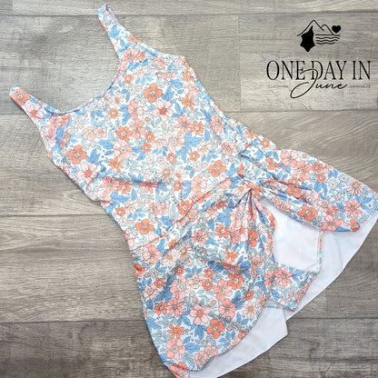 Eomenie Floral Skirted One Piece Swimsuit Size M