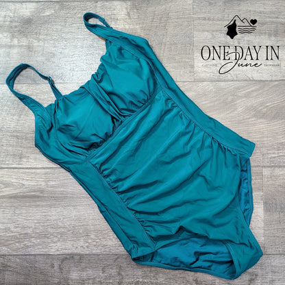 Aqua Eve Retro One Piece Swimsuit Size L