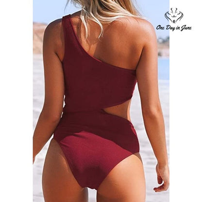 Cupshe One Shoulder Cut Out One Piece Swimsuit Size S