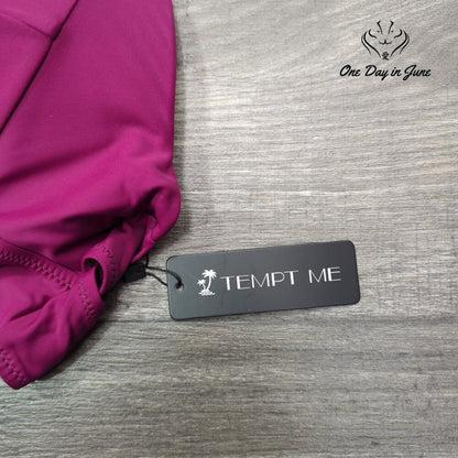 Tempt Me Vintage Cross Front Halter Bikini Swimsuit Size L