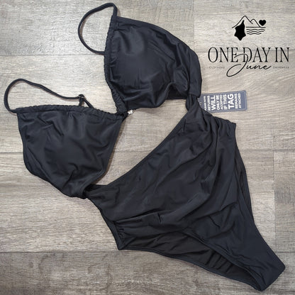 Blooming Jelly Cut Out One Piece Swimsuit Size L