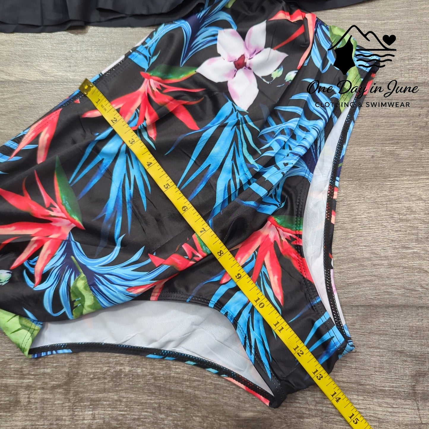 Xuanfel High Waist Floral Flonce Bikini Swimsuit Size XL