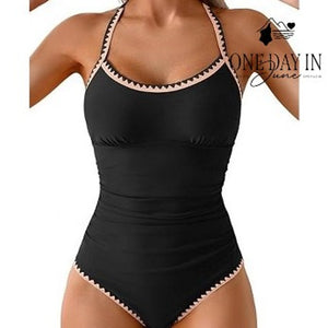 Eomenie Tie Back One Piece Swimsuit Size L