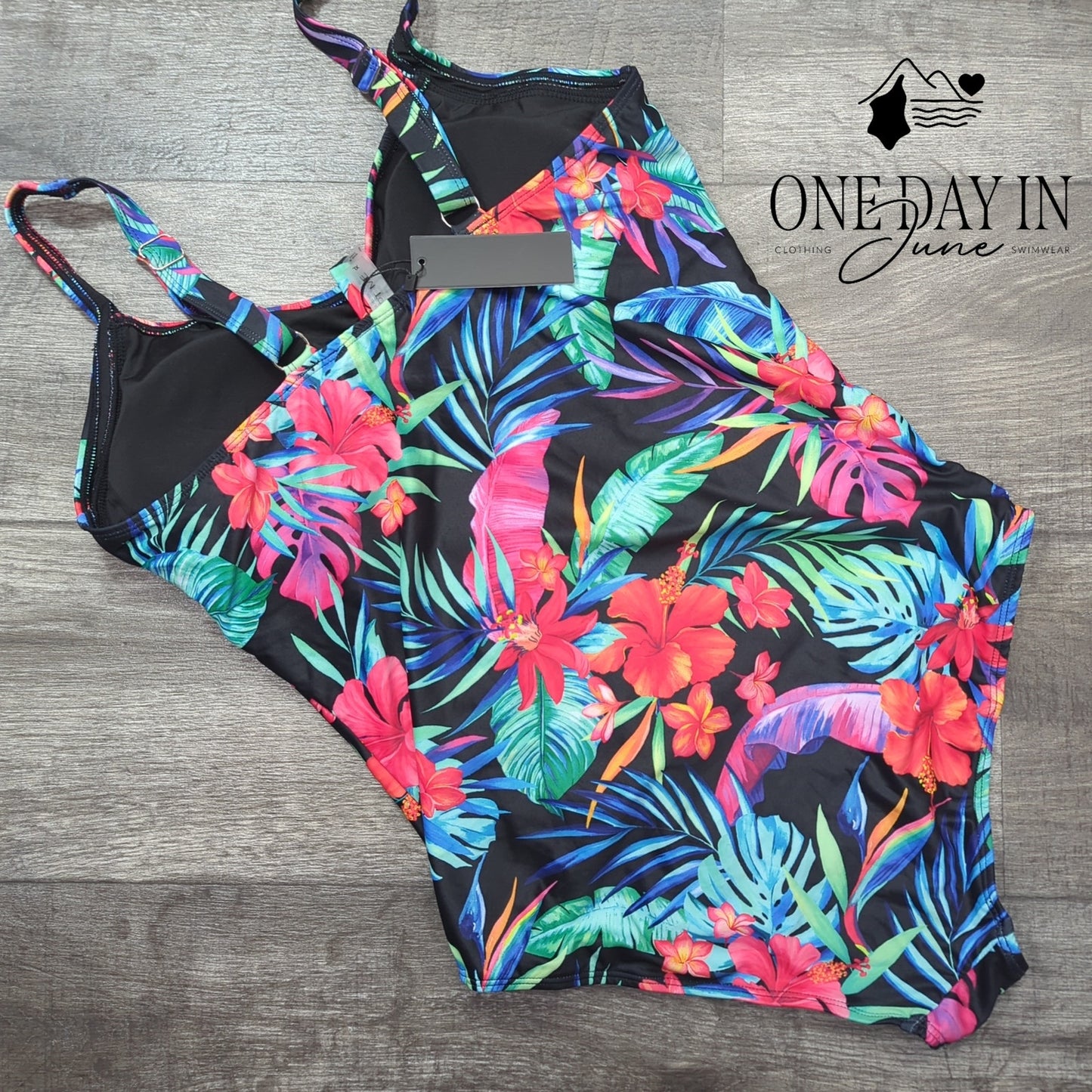 Tempt Me Tropical Tummy Control One Piece Swimsuit Size XL