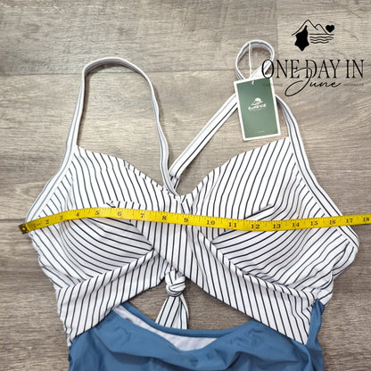 Eomenie Cross Front Cut Out One Piece Swimsuit Size XL