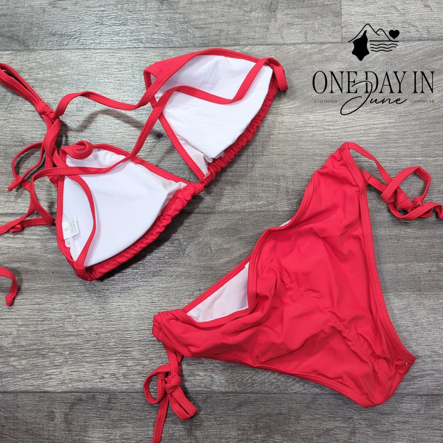 CharmLeaks Halter Adjustable Triangle Ruched Bikini Swimsuit Size S