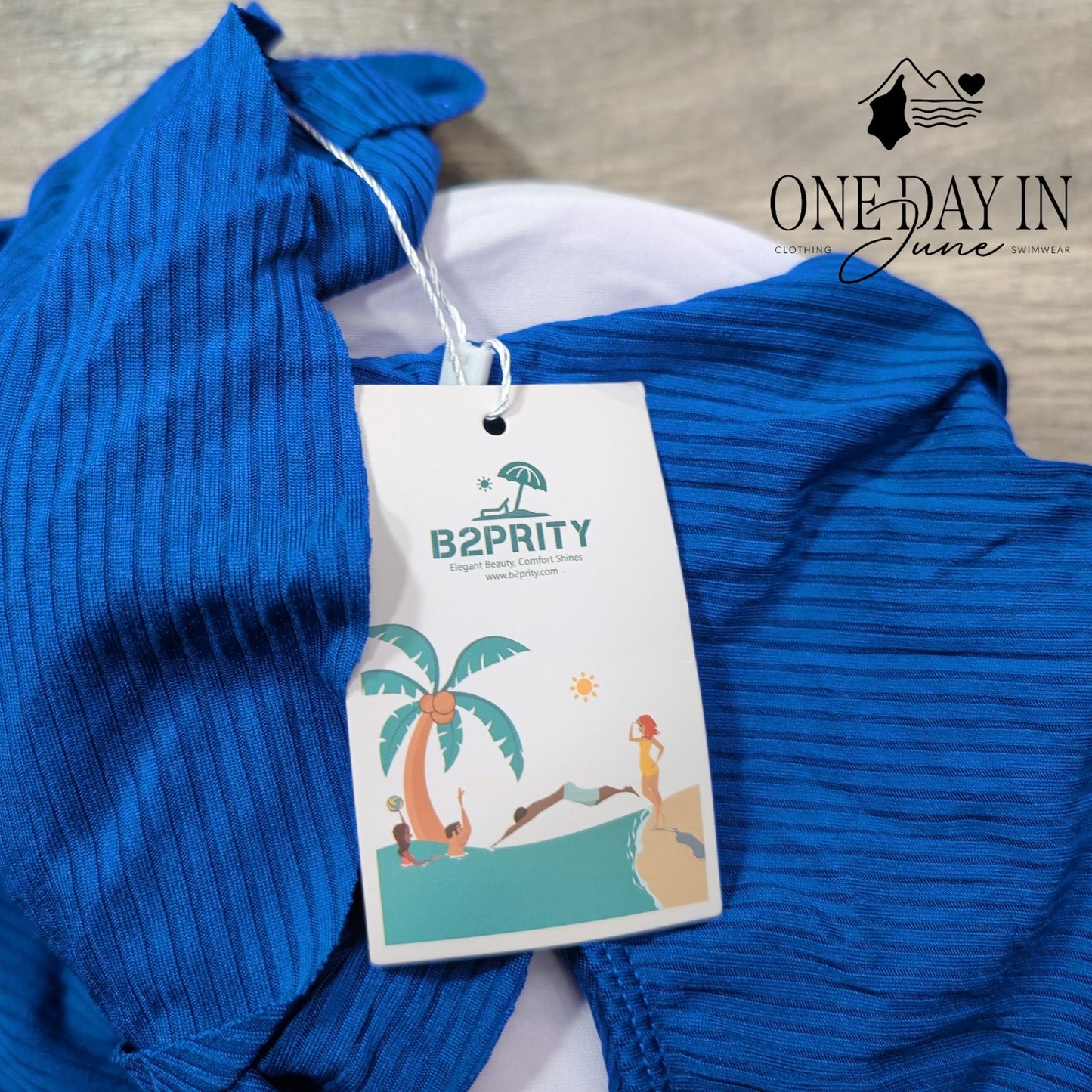 B2Prity Ribbed Cut Out Cross Front One Piece Swimsuit Size 2XL