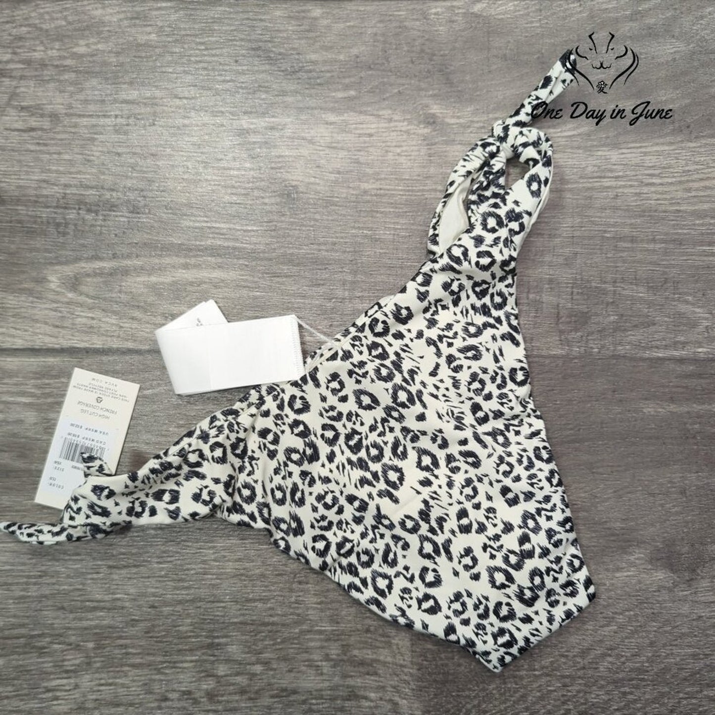 RVCA Animal Instincts French Bikini Bottom Tie Side Leopard NWT $52 Size XS